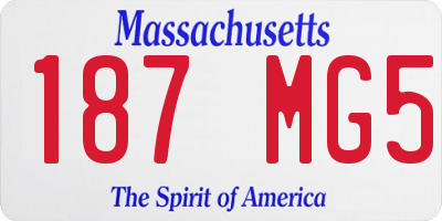 MA license plate 187MG5