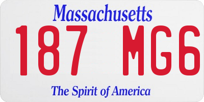 MA license plate 187MG6