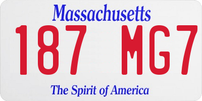 MA license plate 187MG7