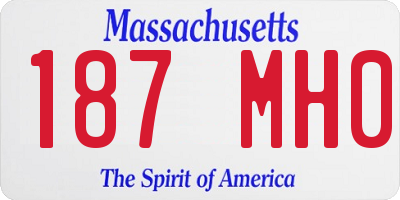 MA license plate 187MH0