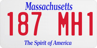 MA license plate 187MH1
