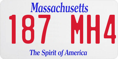 MA license plate 187MH4