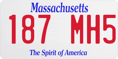 MA license plate 187MH5