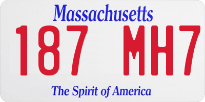 MA license plate 187MH7