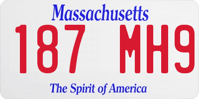MA license plate 187MH9
