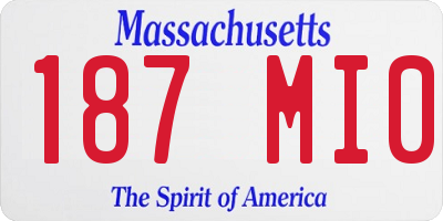 MA license plate 187MI0