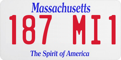 MA license plate 187MI1