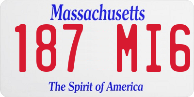 MA license plate 187MI6