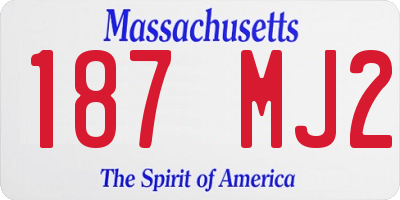 MA license plate 187MJ2