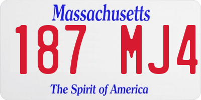 MA license plate 187MJ4