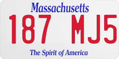 MA license plate 187MJ5