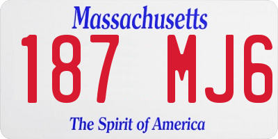 MA license plate 187MJ6