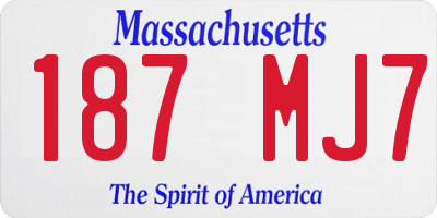 MA license plate 187MJ7