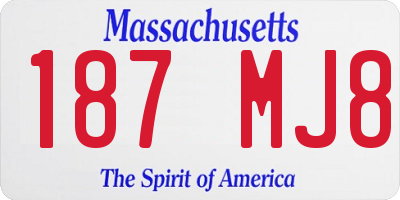 MA license plate 187MJ8