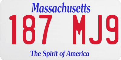 MA license plate 187MJ9