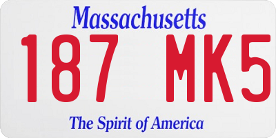 MA license plate 187MK5