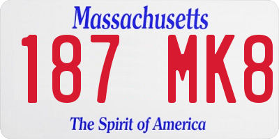 MA license plate 187MK8