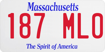 MA license plate 187ML0