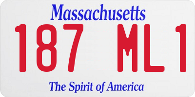 MA license plate 187ML1