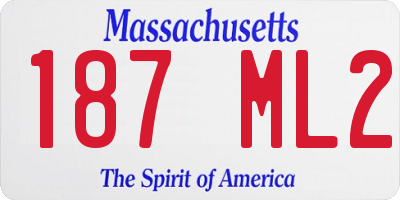 MA license plate 187ML2