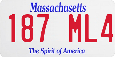 MA license plate 187ML4