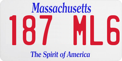 MA license plate 187ML6