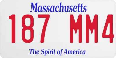 MA license plate 187MM4