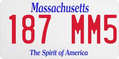 MA license plate 187MM5