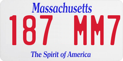 MA license plate 187MM7