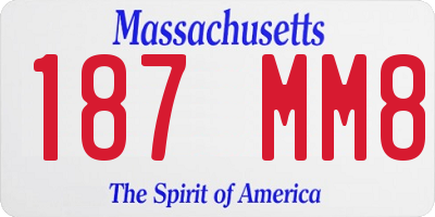 MA license plate 187MM8