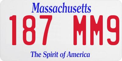 MA license plate 187MM9