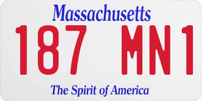 MA license plate 187MN1