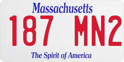MA license plate 187MN2