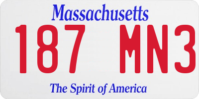 MA license plate 187MN3