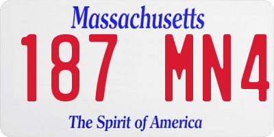 MA license plate 187MN4
