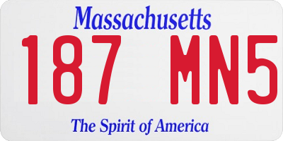 MA license plate 187MN5