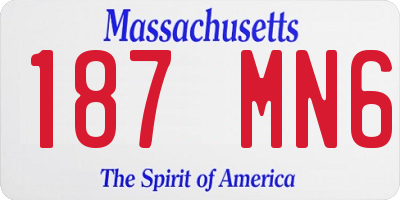MA license plate 187MN6
