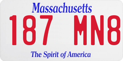 MA license plate 187MN8