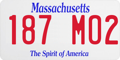 MA license plate 187MO2