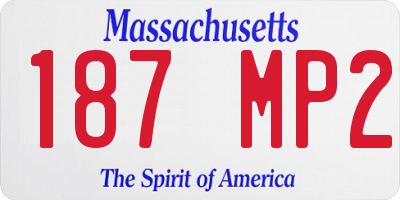 MA license plate 187MP2