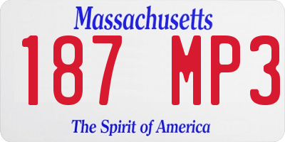 MA license plate 187MP3