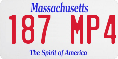 MA license plate 187MP4
