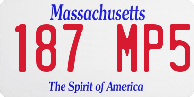 MA license plate 187MP5