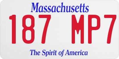 MA license plate 187MP7