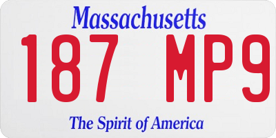 MA license plate 187MP9