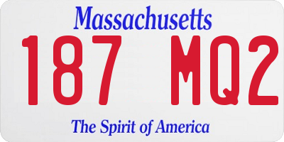 MA license plate 187MQ2