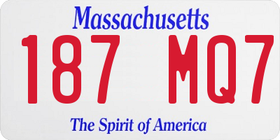 MA license plate 187MQ7