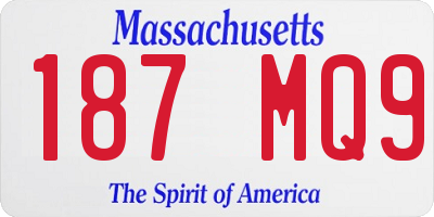MA license plate 187MQ9
