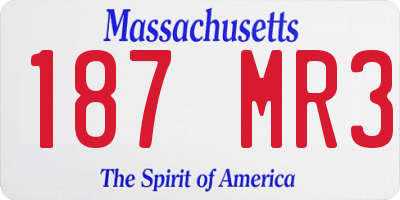 MA license plate 187MR3