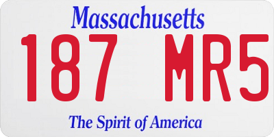 MA license plate 187MR5